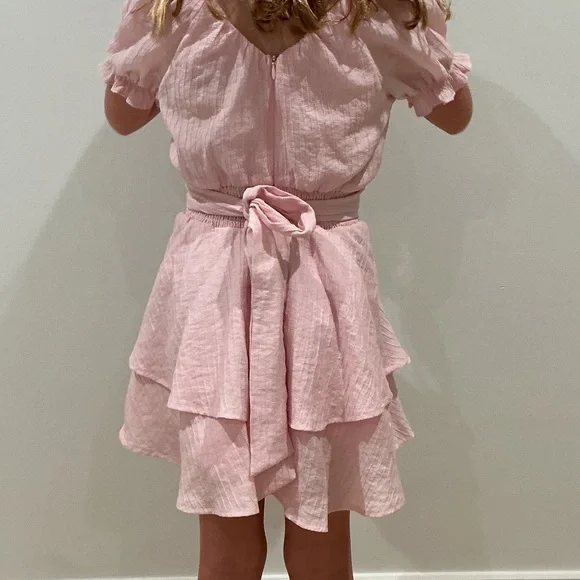 Katie J NYC Light Pink Ruffle Dress